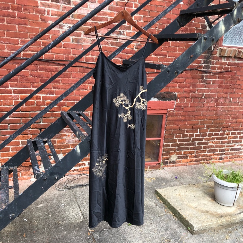 Black Embroidered Chemise